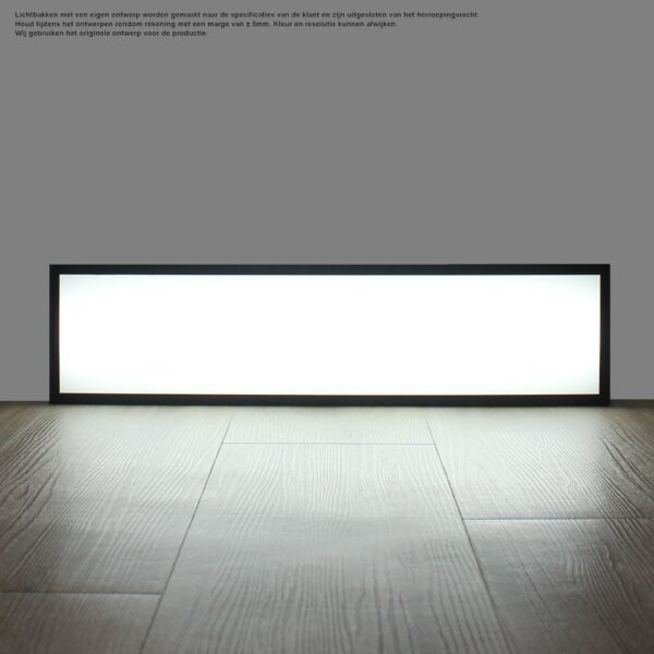 Lichtbak 60x15 cm met eigen ontwerp